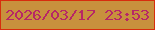 文字の大きさ：1、枠の色：d72d0d、背景の色：c8913d、文字の色：b72766 無料ブログパーツのブログ時計