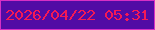 文字の大きさ：5、枠の色：d72fc5、背景の色：520ba5、文字の色：f51955 無料ブログパーツのブログ時計