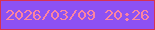 文字の大きさ：4、枠の色：d73251、背景の色：8d51f3、文字の色：fb84a1 無料ブログパーツのブログ時計