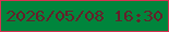 文字の大きさ：5、枠の色：d73252、背景の色：00853c、文字の色：651f2a 無料ブログパーツのブログ時計