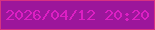 文字の大きさ：3、枠の色：d73281、背景の色：9c169b、文字の色：dc1fc3 無料ブログパーツのブログ時計