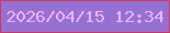 文字の大きさ：5、枠の色：d73353、背景の色：9372d3、文字の色：f8b2ff 無料ブログパーツのブログ時計