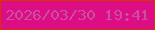 文字の大きさ：4、枠の色：d73402、背景の色：dd0d86、文字の色：ca4f9d 無料ブログパーツのブログ時計