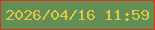文字の大きさ：2、枠の色：d7351a、背景の色：638f57、文字の色：e1c73f 無料ブログパーツのブログ時計