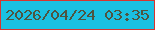文字の大きさ：3、枠の色：d7352f、背景の色：1ac1e2、文字の色：4e5641 無料ブログパーツのブログ時計