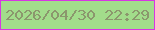 文字の大きさ：2、枠の色：d735e2、背景の色：a2dc8b、文字の色：8b976d 無料ブログパーツのブログ時計