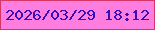 文字の大きさ：4、枠の色：d73669、背景の色：fd7ede、文字の色：3710b9 無料ブログパーツのブログ時計
