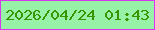 文字の大きさ：3、枠の色：d737f1、背景の色：97f1a7、文字の色：399400 無料ブログパーツのブログ時計