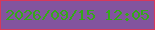 文字の大きさ：2、枠の色：d7385b、背景の色：83549e、文字の色：34a918 無料ブログパーツのブログ時計
