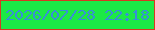 文字の大きさ：4、枠の色：d73921、背景の色：1ce946、文字の色：388ed8 無料ブログパーツのブログ時計