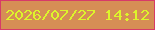 文字の大きさ：4、枠の色：d73a68、背景の色：d68e55、文字の色：ddf52b 無料ブログパーツのブログ時計