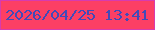 文字の大きさ：5、枠の色：d73baf、背景の色：fc3f64、文字の色：424ab8 無料ブログパーツのブログ時計