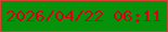 文字の大きさ：2、枠の色：d74035、背景の色：06920b、文字の色：d50114 無料ブログパーツのブログ時計
