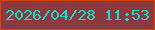 文字の大きさ：2、枠の色：d74108、背景の色：8c383e、文字の色：15ddcb 無料ブログパーツのブログ時計