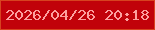 文字の大きさ：2、枠の色：d74320、背景の色：c1020a、文字の色：fca09f 無料ブログパーツのブログ時計