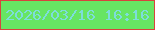 文字の大きさ：1、枠の色：d7433d、背景の色：67e563、文字の色：7ddddb 無料ブログパーツのブログ時計