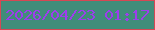 文字の大きさ：2、枠の色：d74754、背景の色：418d7a、文字の色：9d3ded 無料ブログパーツのブログ時計