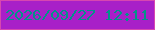文字の大きさ：4、枠の色：d747b0、背景の色：a820c8、文字の色：039389 無料ブログパーツのブログ時計