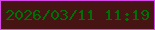 文字の大きさ：2、枠の色：d747e7、背景の色：461513、文字の色：006f06 無料ブログパーツのブログ時計