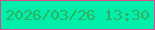 文字の大きさ：2、枠の色：d7498e、背景の色：01efaa、文字の色：32b061 無料ブログパーツのブログ時計