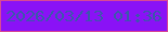文字の大きさ：1、枠の色：d74995、背景の色：8a12f6、文字の色：3b59aa 無料ブログパーツのブログ時計