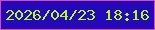 文字の大きさ：4、枠の色：d74bb3、背景の色：2508b7、文字の色：b1fb2e 無料ブログパーツのブログ時計
