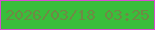 文字の大きさ：3、枠の色：d74dd1、背景の色：39be3b、文字の色：6f8a45 無料ブログパーツのブログ時計