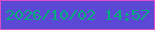 文字の大きさ：3、枠の色：d74ec5、背景の色：5b49d6、文字の色：03ac7c 無料ブログパーツのブログ時計