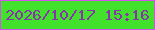 文字の大きさ：4、枠の色：d74ff0、背景の色：42e22c、文字の色：8832ae 無料ブログパーツのブログ時計
