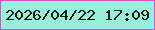 文字の大きさ：5、枠の色：d751cc、背景の色：9aefdc、文字の色：091d07 無料ブログパーツのブログ時計