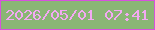 文字の大きさ：1、枠の色：d751dd、背景の色：8ab675、文字の色：f3a9f3 無料ブログパーツのブログ時計