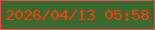 文字の大きさ：5、枠の色：d7534d、背景の色：3d6830、文字の色：f44212 無料ブログパーツのブログ時計