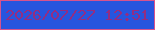 文字の大きさ：4、枠の色：d7538d、背景の色：2755de、文字の色：942d82 無料ブログパーツのブログ時計