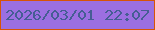 文字の大きさ：5、枠の色：d75406、背景の色：9b6fe1、文字の色：455d94 無料ブログパーツのブログ時計