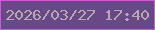 文字の大きさ：5、枠の色：d754dd、背景の色：684887、文字の色：b5abad 無料ブログパーツのブログ時計