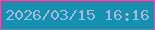 文字の大きさ：2、枠の色：d757ac、背景の色：1590ae、文字の色：a2bade 無料ブログパーツのブログ時計