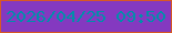 文字の大きさ：1、枠の色：d75824、背景の色：8439c0、文字の色：018eaa 無料ブログパーツのブログ時計