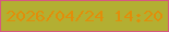 文字の大きさ：4、枠の色：d75880、背景の色：b3af32、文字の色：e18e0a 無料ブログパーツのブログ時計