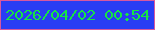 文字の大きさ：5、枠の色：d7589e、背景の色：293df3、文字の色：16e444 無料ブログパーツのブログ時計