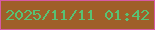 文字の大きさ：4、枠の色：d759a5、背景の色：9f5f29、文字の色：58c274 無料ブログパーツのブログ時計