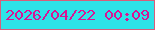 文字の大きさ：3、枠の色：d75e7b、背景の色：2de3e8、文字の色：d91494 無料ブログパーツのブログ時計