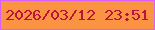 文字の大きさ：3、枠の色：d760fd、背景の色：fa9442、文字の色：ba143d 無料ブログパーツのブログ時計