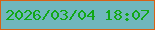 文字の大きさ：5、枠の色：d76216、背景の色：70b7bc、文字の色：11a816 無料ブログパーツのブログ時計