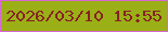 文字の大きさ：3、枠の色：d767d2、背景の色：9ab016、文字の色：872124 無料ブログパーツのブログ時計