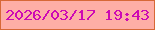 文字の大きさ：5、枠の色：d76837、背景の色：feaea6、文字の色：cd0ab4 無料ブログパーツのブログ時計