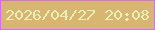 文字の大きさ：3、枠の色：d76bfe、背景の色：d8b671、文字の色：e7f0b9 無料ブログパーツのブログ時計