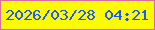 文字の大きさ：3、枠の色：d76da0、背景の色：fdfb01、文字の色：1d56ff 無料ブログパーツのブログ時計