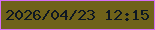 文字の大きさ：4、枠の色：d76df6、背景の色：6f621a、文字の色：0d1723 無料ブログパーツのブログ時計