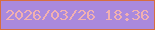 文字の大きさ：1、枠の色：d76e3f、背景の色：aa89dd、文字の色：f1b0b0 無料ブログパーツのブログ時計