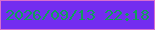 文字の大きさ：4、枠の色：d76ecf、背景の色：732df0、文字の色：119e5c 無料ブログパーツのブログ時計
